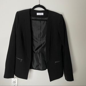 Black Calvin Klein Blazer with Zipper Pockets